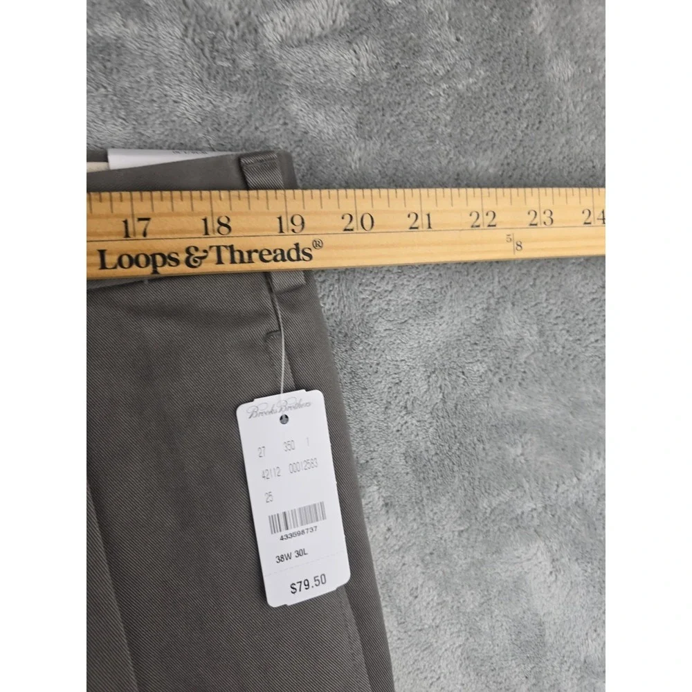Brooks Brothers Advantage Chino Pants Mens 38x30 Brown Elliot Khaki‎ NWT